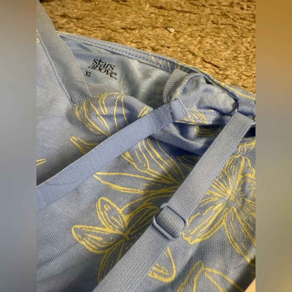 stars above blue yellow floral pajama lounge shorts & tank top set - size xl - Picture 14 of 16